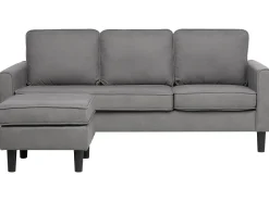 3 Seater Fabric Sofa With Ottoman Light Grey Avesta