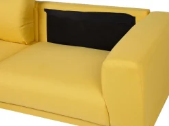 3 Seater Fabric Sofa Yellow Nivala