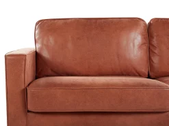 3 Seater Faux Leather Golden Brown Savalen