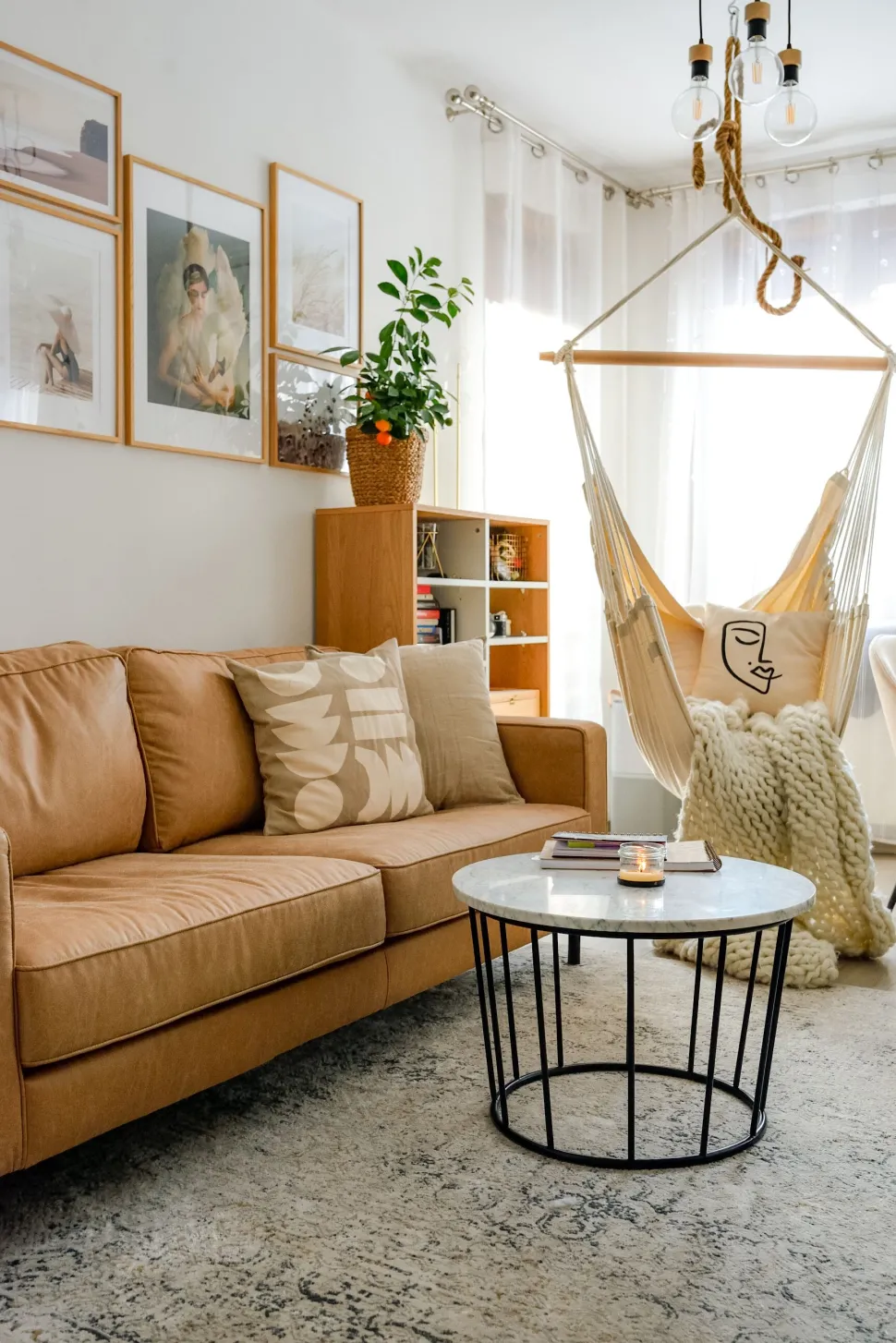 3 Seater Faux Leather Golden Brown Savalen