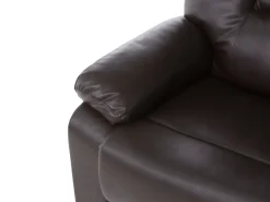 2 Seater Faux Leather Manual Recliner Sofa Brown Bergen