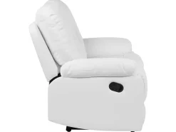 2 Seater Faux Leather Manual Recliner Sofa White Bergen