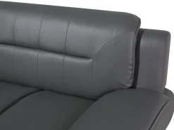2 Seater Faux Leather Sofa Grey Leira