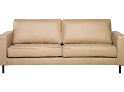 3 Seater Faux Leather Sofa Beige Savalen