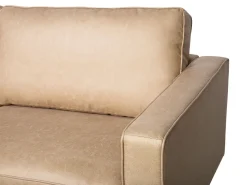 3 Seater Faux Leather Sofa Beige Savalen