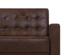 3 Seater Faux Leather Sofa Bed Brown Aberdeen