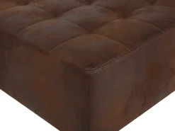 3 Seater Faux Leather Sofa Bed Brown Aberdeen