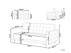 3 Seater Faux Leather Sofa Bed Brown Aberdeen