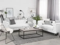 2 Seater Faux Leather Sofa White Vissland