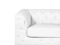 2 Seater Faux Leather Sofa White Vissland