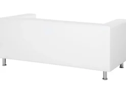 3 Seater Faux Leather Sofa White Floro