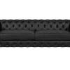 3 Seater Faux Leather Sofa Black Vissland