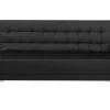 3 Seater Faux Leather Sofa Bed Black Aberdeen