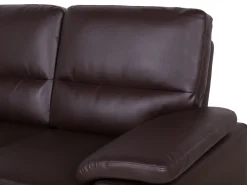 2 Seater Faux Leather Sofa Brown Vogar