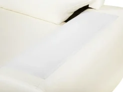 3 Seater Faux Leather Sofa Cream Vogar