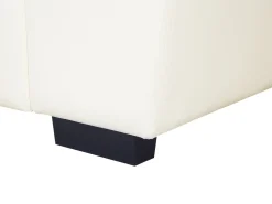 3 Seater Faux Leather Sofa Cream Vogar