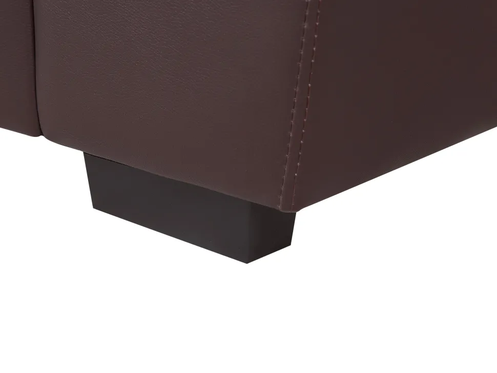 3 Seater Faux Leather Sofa Brown Vogar