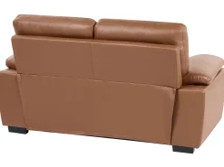 2 Seater Faux Leather Sofa Golden Brown Vogar