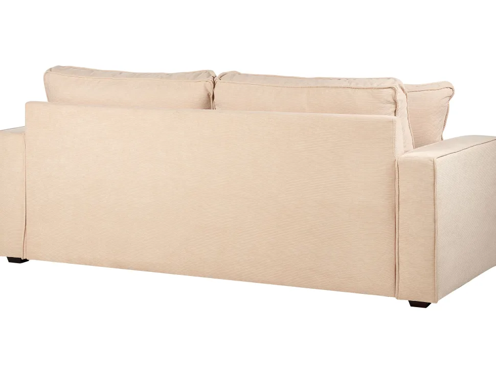 3 Seater Jumbo Cord Sofa Beige Falun