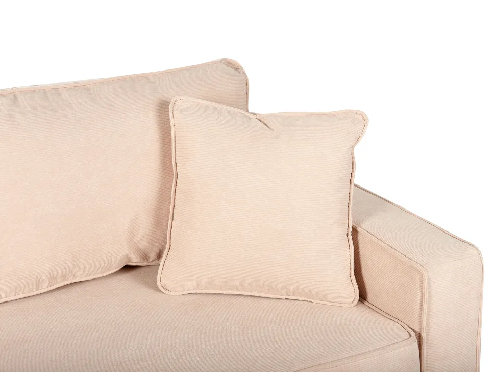 3 Seater Jumbo Cord Sofa Beige Falun
