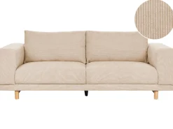 3 Seater Jumbo Cord Sofa Beige Nivala