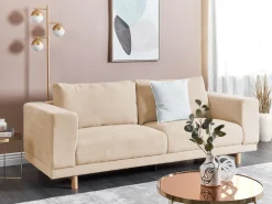 3 Seater Jumbo Cord Sofa Beige Nivala