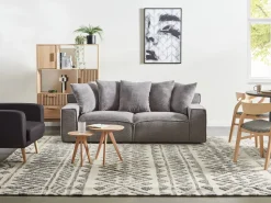 3 Seater Jumbo Cord Sofa Dark Grey Viskan