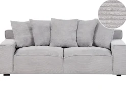 3 Seater Jumbo Cord Sofa Light Grey Viskan