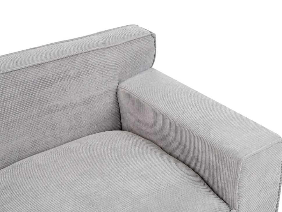 3 Seater Jumbo Cord Sofa Light Grey Viskan