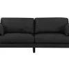 3 Seater Leather Sofa Black Torget
