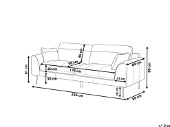 3 Seater Leather Sofa Black Torget