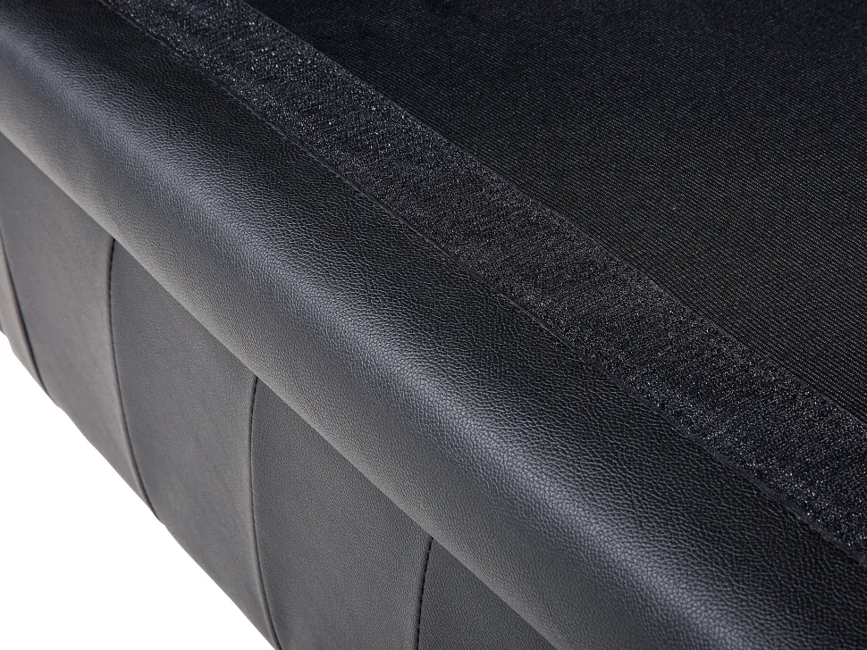 3 Seater Leather Sofa Black Chesterfield