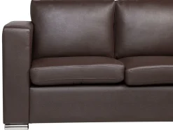 3 Seater Leather Sofa Brown Helsinki