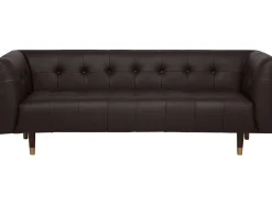 3 Seater Leather Sofa Brown Byske