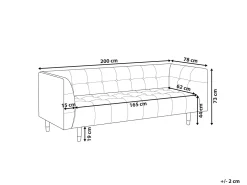 3 Seater Leather Sofa Brown Byske