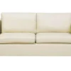 3 Seater Leather Sofa Cream Helsinki