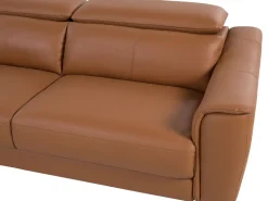 3 Seater Leather Sofa Golden Brown Narwik