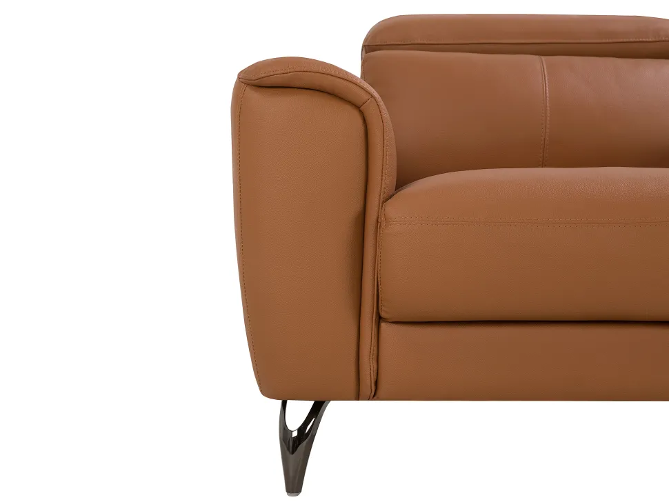 3 Seater Leather Sofa Golden Brown Narwik