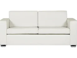 3 Seater Leather Sofa White Helsinki