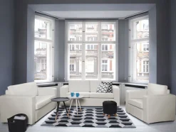 3 Seater Leather Sofa White Helsinki