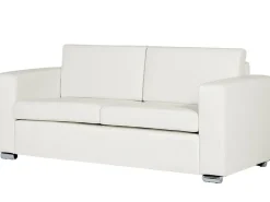 3 Seater Leather Sofa White Helsinki