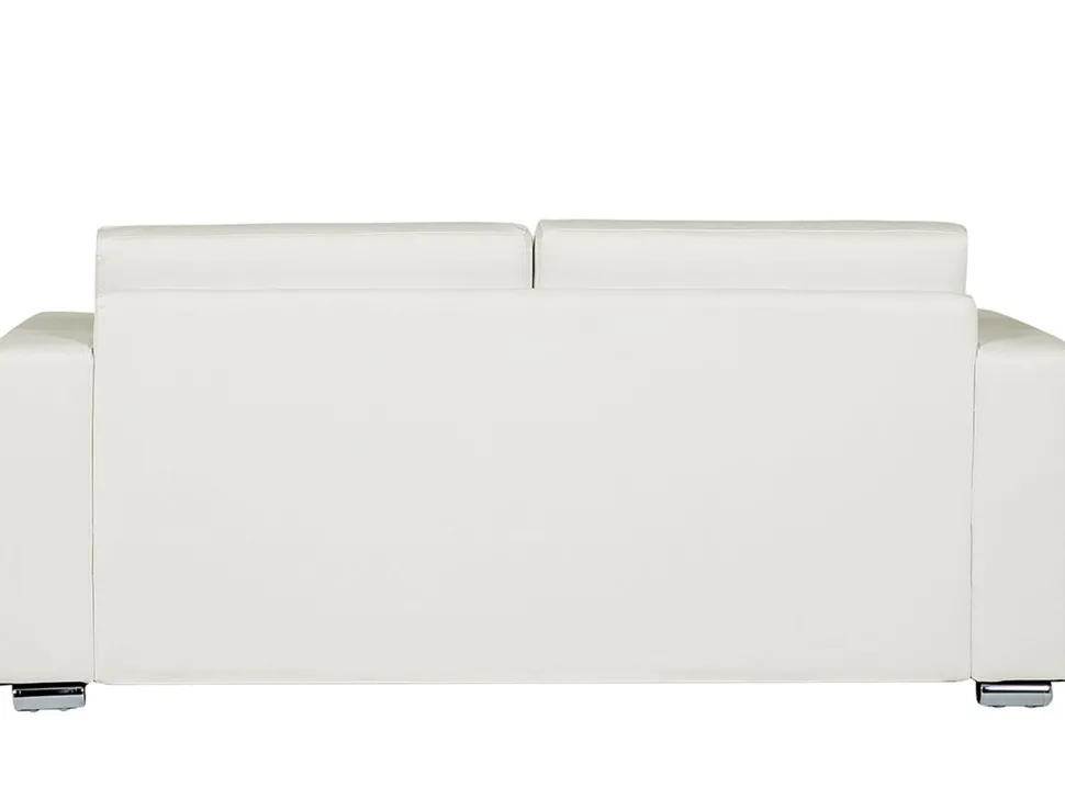 3 Seater Leather Sofa White Helsinki