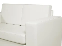 3 Seater Leather Sofa White Helsinki