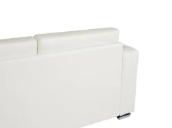 3 Seater Leather Sofa White Helsinki