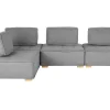 4 Seater Modular Fabric Corner Sofa Grey Tibro