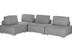 4 Seater Modular Fabric Corner Sofa Grey Tibro
