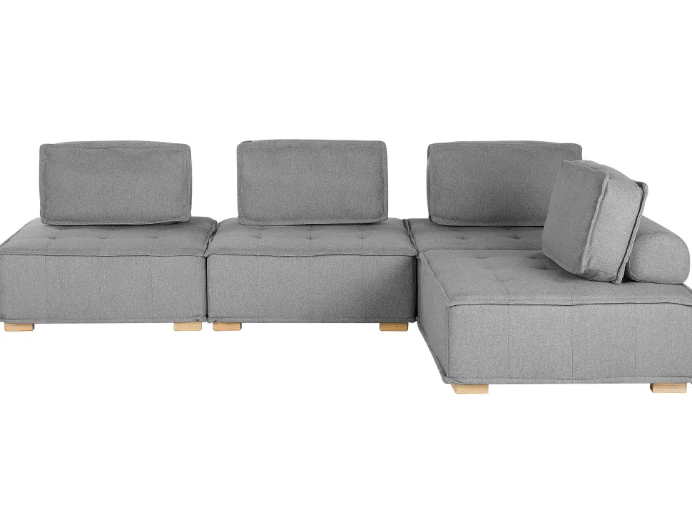 4 Seater Modular Fabric Corner Sofa Grey Tibro