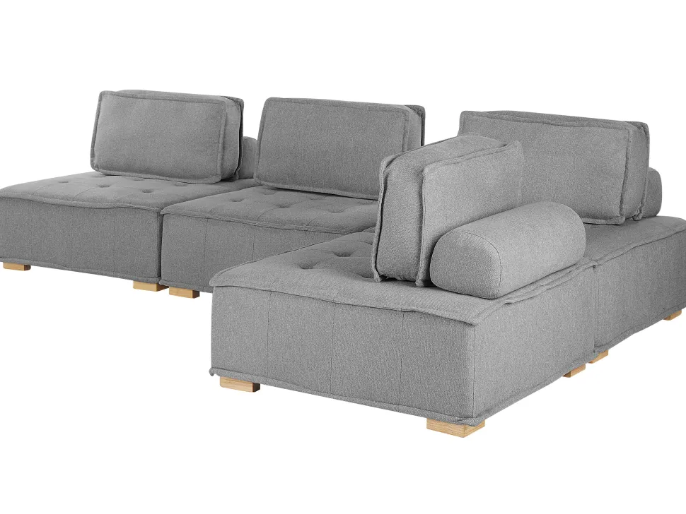 4 Seater Modular Fabric Corner Sofa Grey Tibro