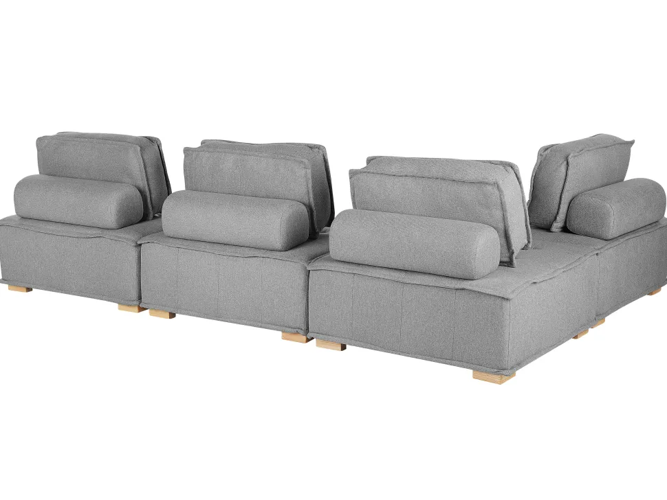 4 Seater Modular Fabric Corner Sofa Grey Tibro
