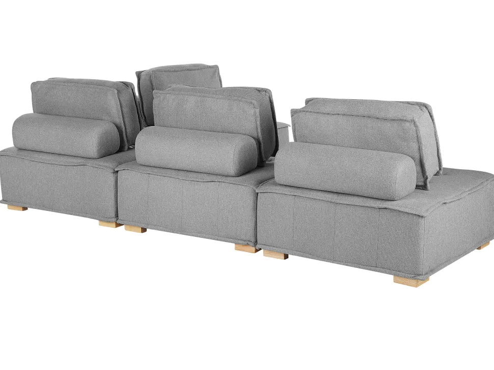 4 Seater Modular Fabric Corner Sofa Grey Tibro